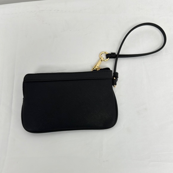 Calvin Klein Black Leather Wallet Bag Pouch Wristlet 7"x4" NWOT - Picture 2 of 3